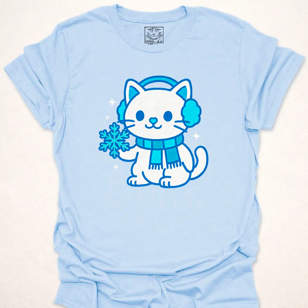 Snowflake Snuggles Cat T-Shirt