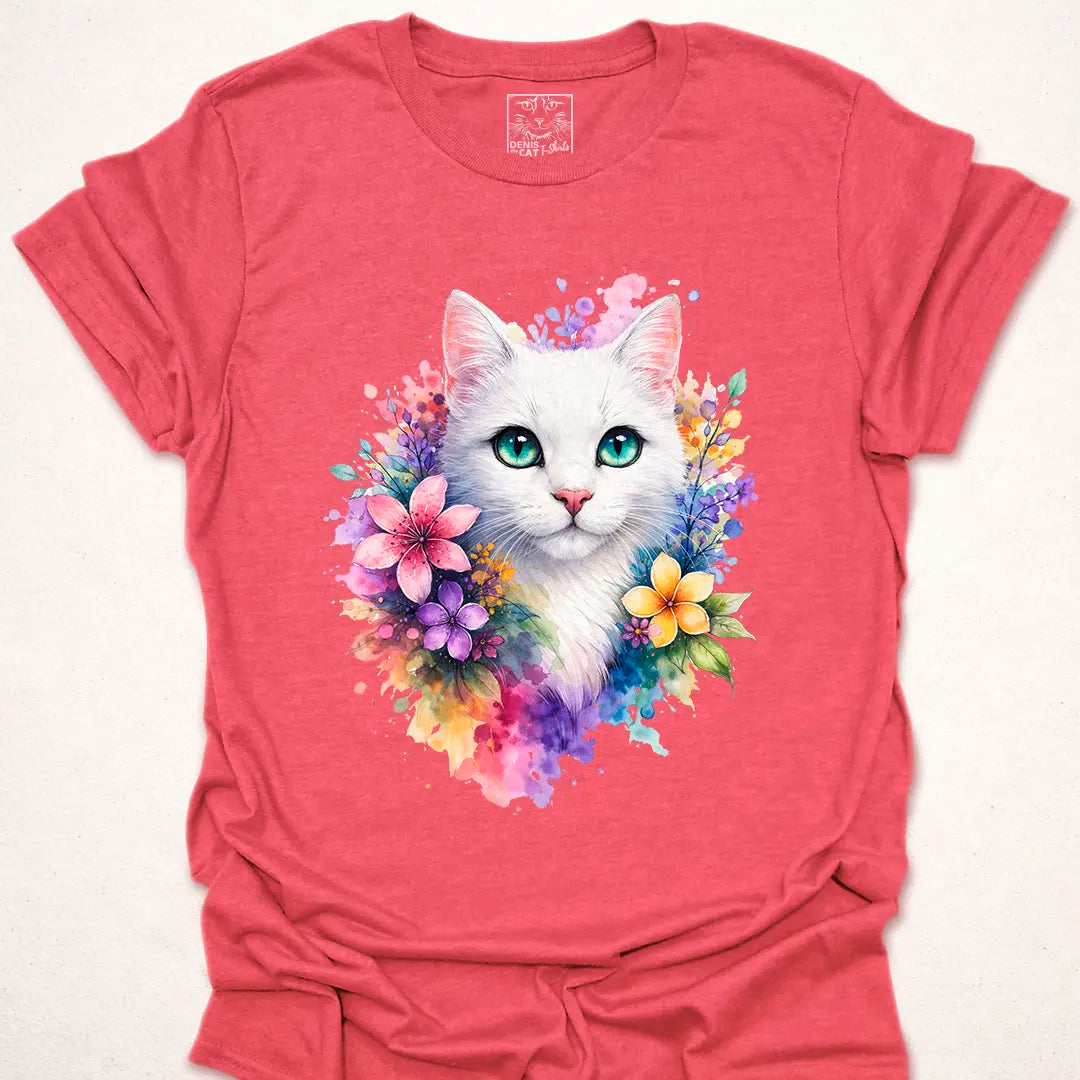 White Cat in Bloom