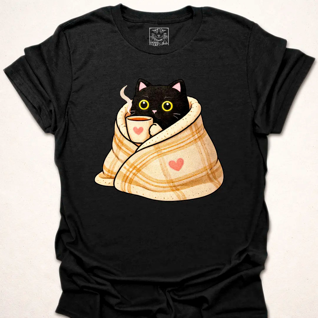 Cozy Black Cat & Coffee