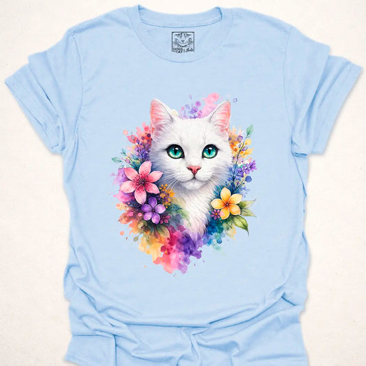 White Cat in Bloom